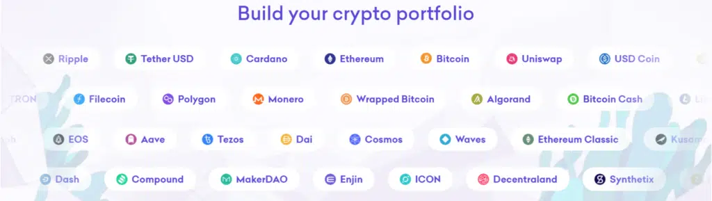 Build your portfolio with an extensive crypto list.