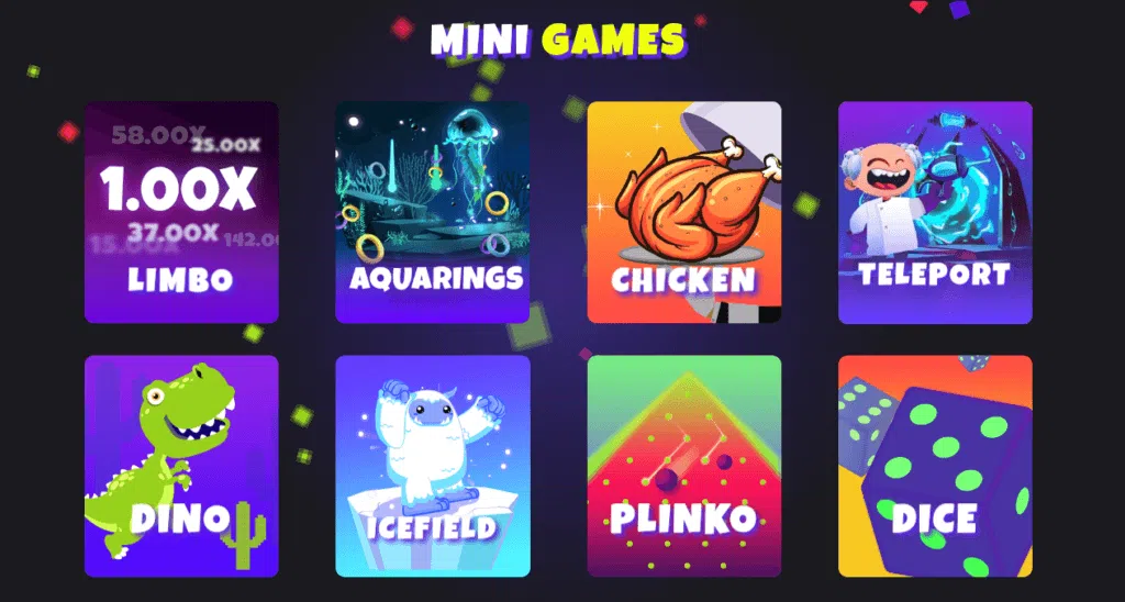 Selection of Mini games.
