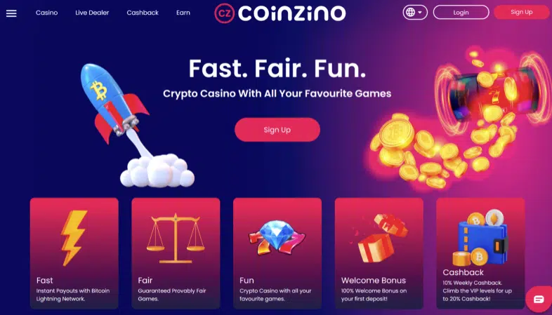 Registration on Coinzino.