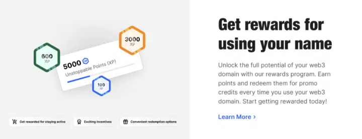 unstoppable domain landing page