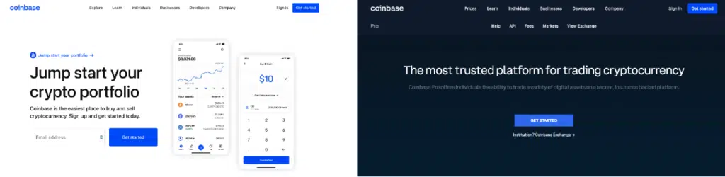 Coinbase vs. Coinbase pro