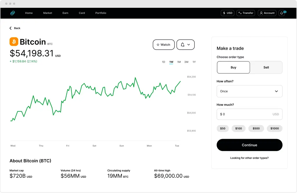 A user-friendly interface for seamless cryptocurrency trading.