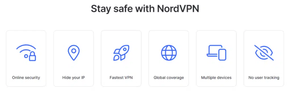 VPN connection: nordvpn apps and nordvpn servers.