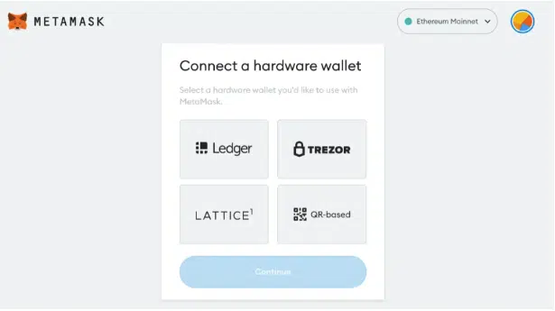 Connect hardware wallet with mobile app. 