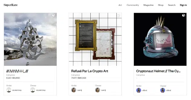 Curating team picks the best creators and art.