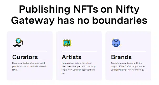 Auctions and sales with low Nifty Gateway fees.