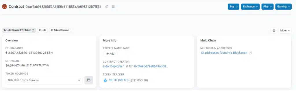 Checking a smart contract address on Etherscan