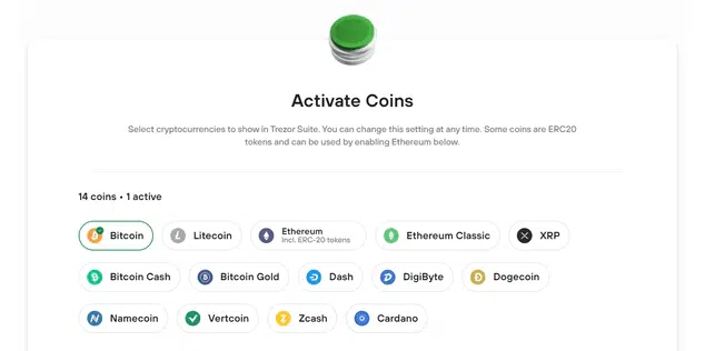 Activate coins