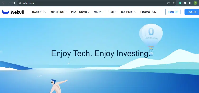 Webull online site.