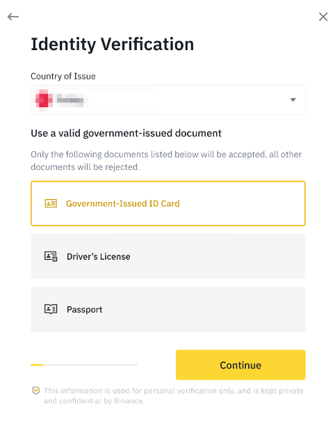 ID verification Binance