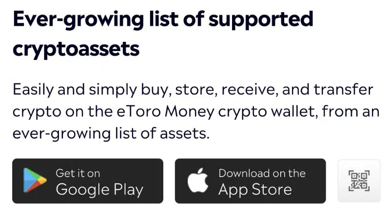 Download eToro wallet app.