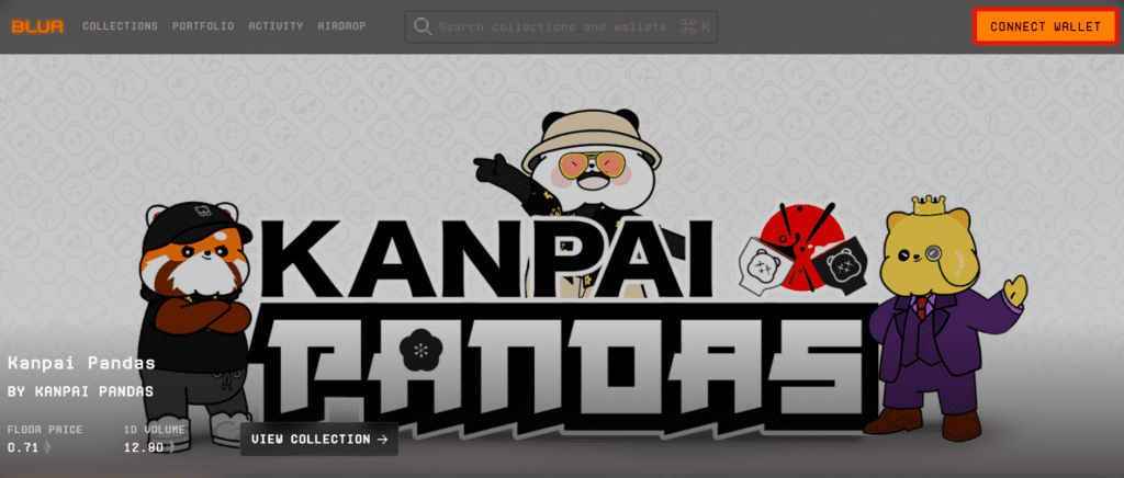 Blur marketplace website.