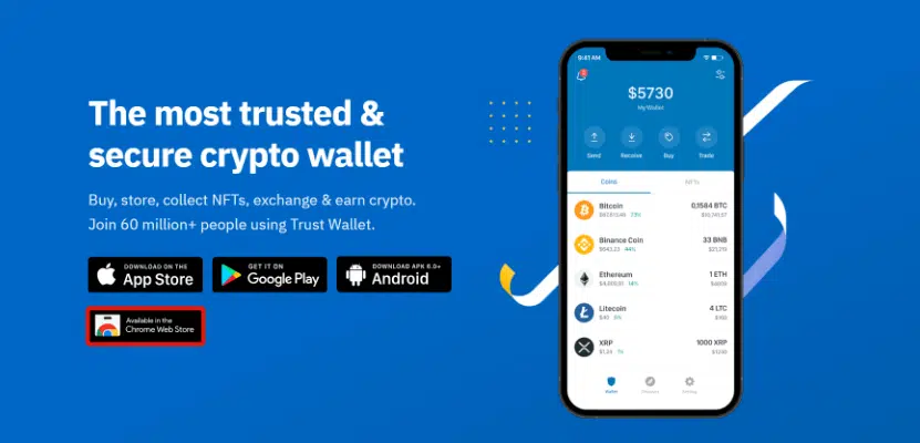Download Trust wallet extension.