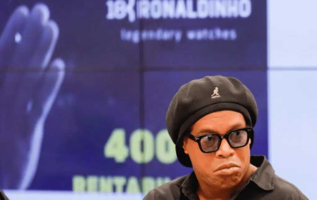 Ronaldinho infront of Brazil congressional hearing.