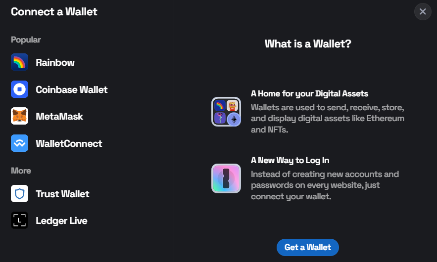 Only Ethereum-compatible wallets are accepted.