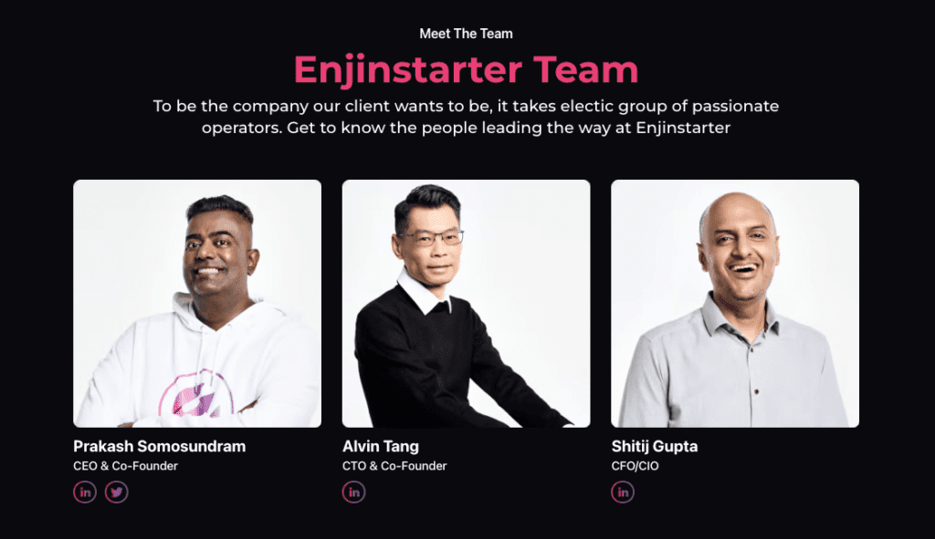 EnjinStarter was founded by Prakash Somosundram and Alvin Tang