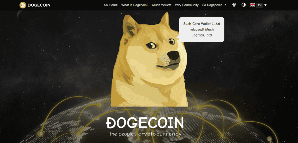 Dogecoin Homepage.
