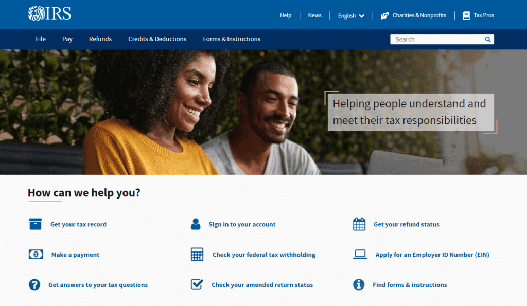 IRS Homepage.