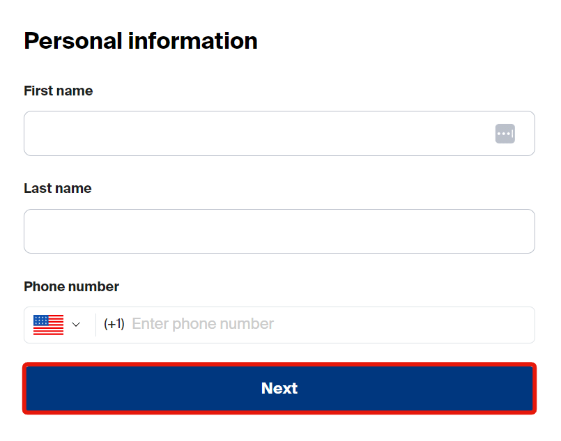 Fill in your personal information.