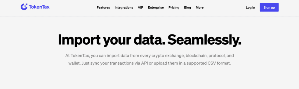 Import data from exchanges and wallets.