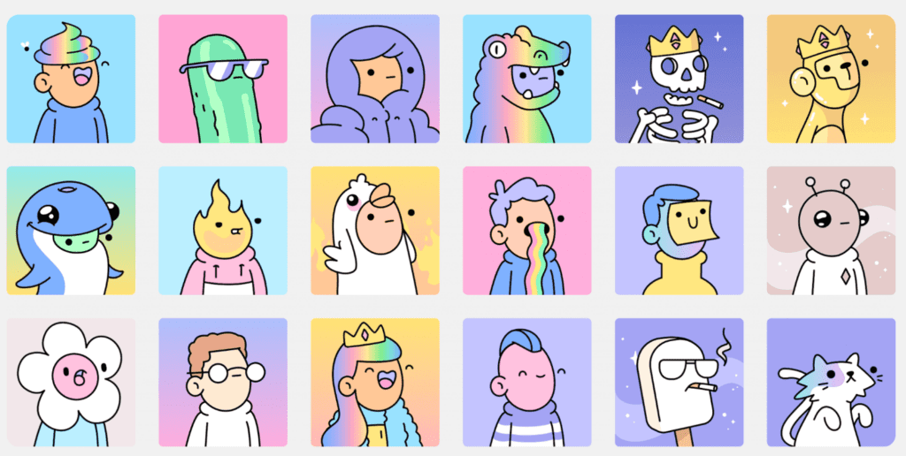 The original Doodles collection of avatars.