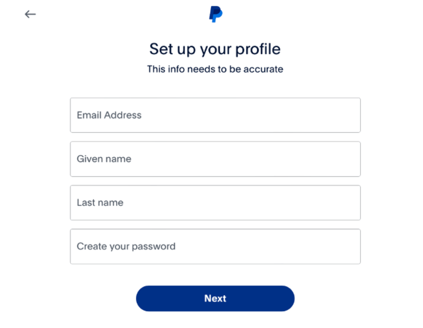 Set up your PayPal profile.