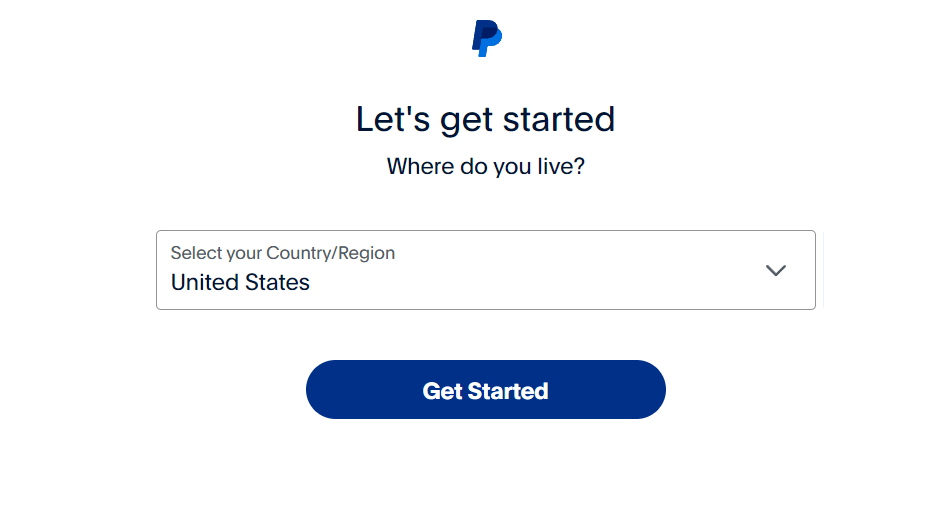 Selecting your country.