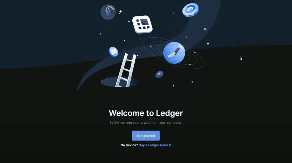 ledger live welcome section