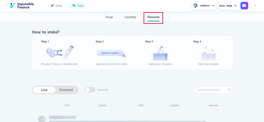 Stake LP Tokens on Impossible Finance