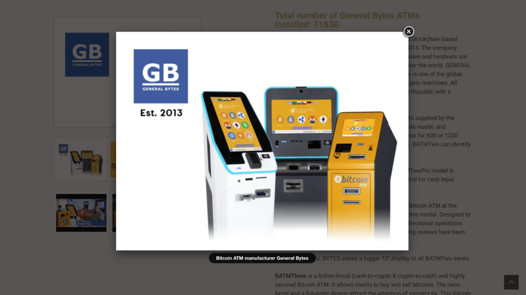 General Bytes Bitcoin ATM machines