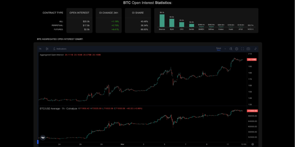 Bitcoin open interest statistics