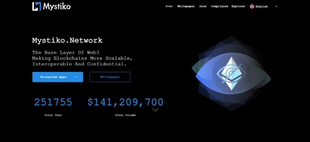 Mystiko’s Main Landing Page